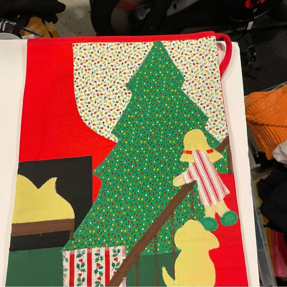 Vintage giant patchwork Christmas holiday stockings set of 2 patchwork cottage